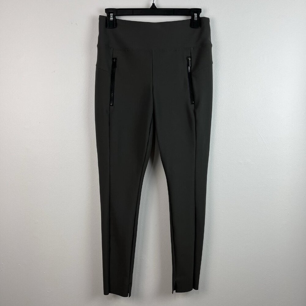 Athleta Stellar Tight Legging Pants‎ Women's S Gray Work Travel Zip Pockets